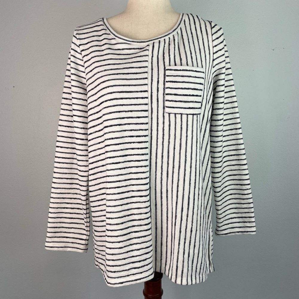 Two by Vince Camuto Striped Tunic Top Size M EUC